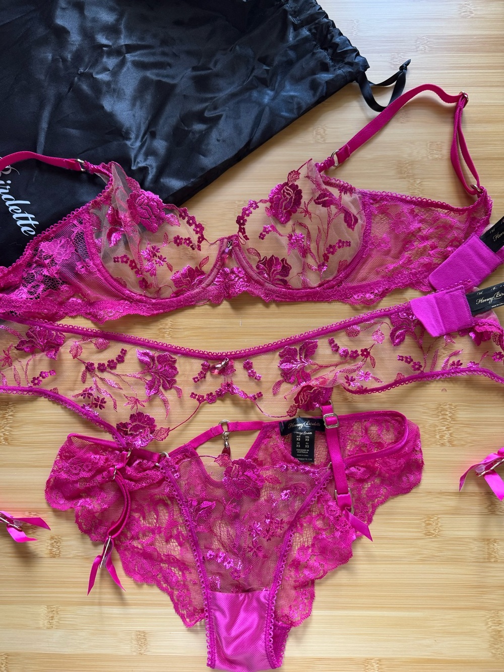 Honey Birdette Whitney 3 piece Set - Hot Pink